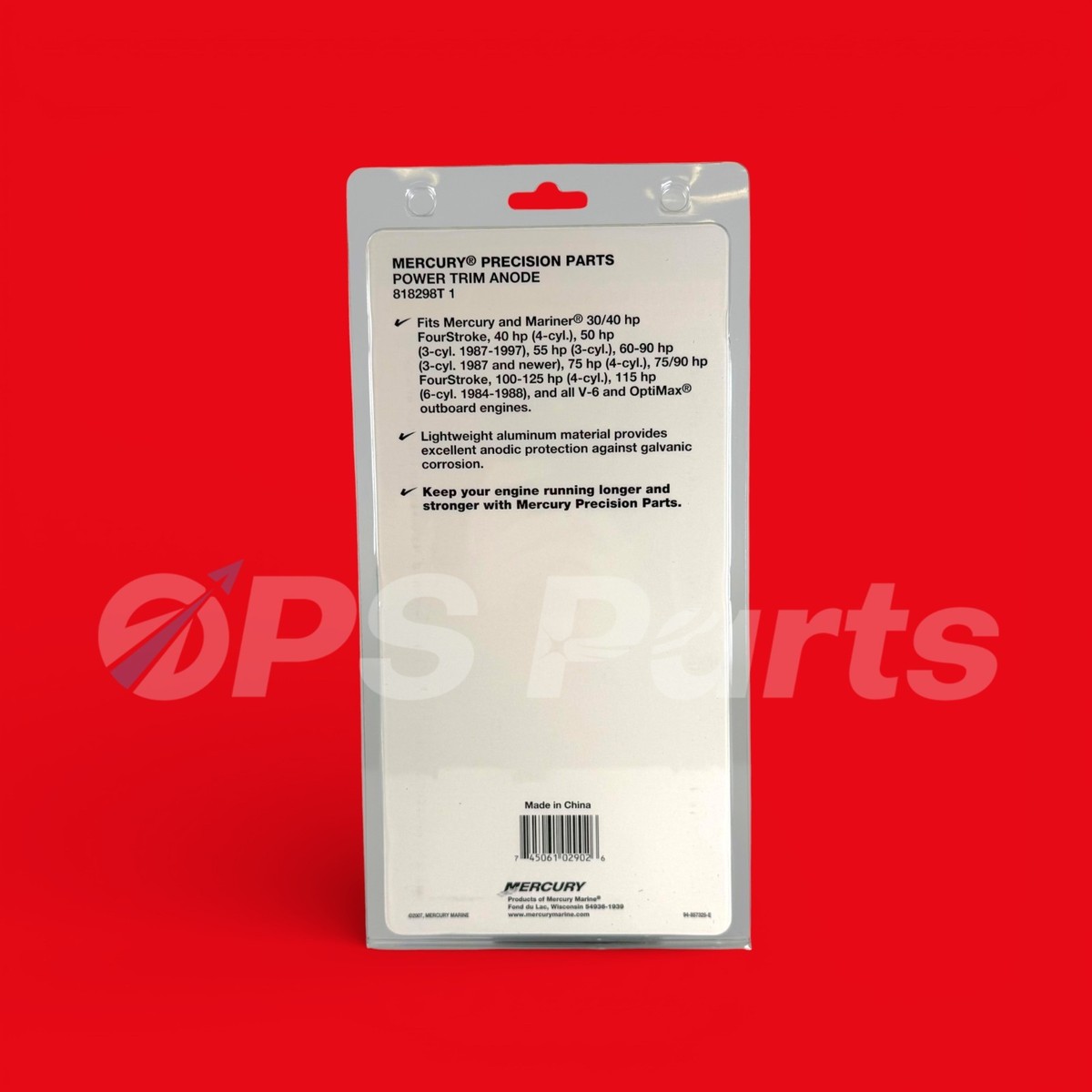 New / OEM Mercury Power Trim Assembly Anode - Part # 818298T1