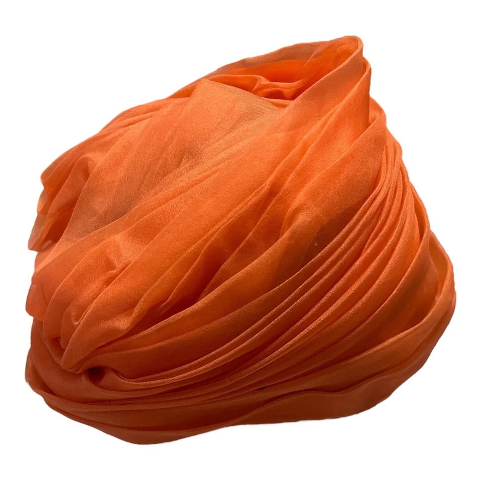 Vintage 1950s Mr. John Boutique Orange Chiffon Turban – Designer to the Stars - Image 2 of 4