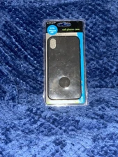 E-Circuit Cell Phone Case Fits IPhone XR Black With Fake Wood Texture New