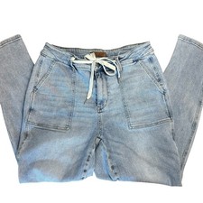 Judy Blue Jeans Womens 14W Light Wash Jogger Denim Drawstring JB88691 LT