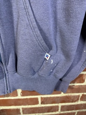 Vintage 90s Russell Athletic Zip Up Hoodie Faded Blue Made In USA