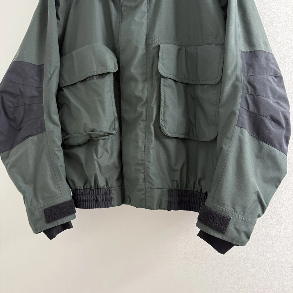 Vintage Cabelas Gore Tex Fly Fishing Wading Jacket Hooded Coat Green Men’s Sz M - Image 3 of 4