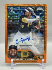 2023 Topps Chrome Canaan Smith-Njigba #AC-CSM Orange Refractor Rookie Auto RC