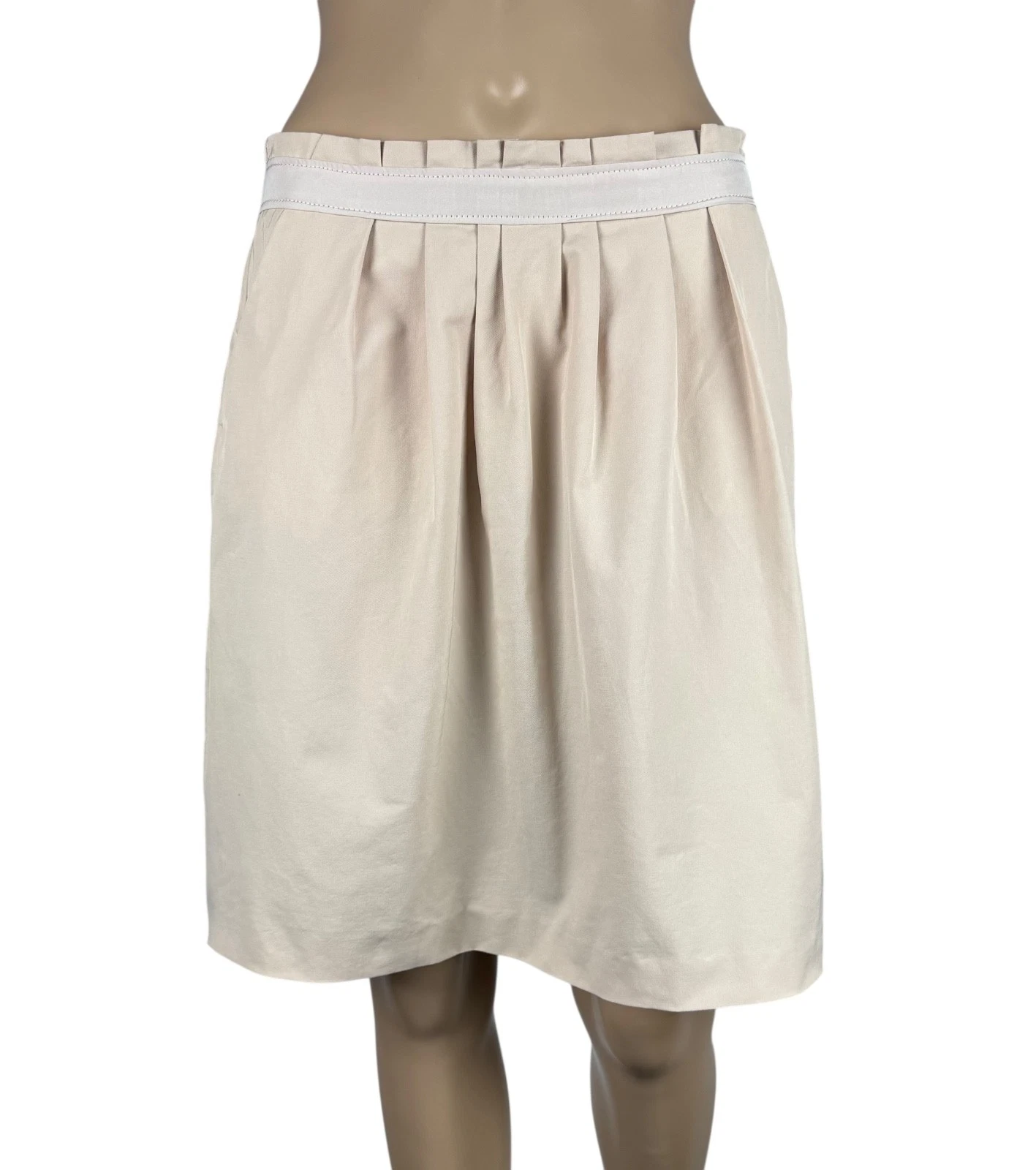 Schumacher Pleated Cotton Skirt Midi size M