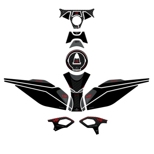 Set 3D Gel Aufkleber Motorrad Grafik Schutz Ducati Panigale V2 2025 Kompatibels-image