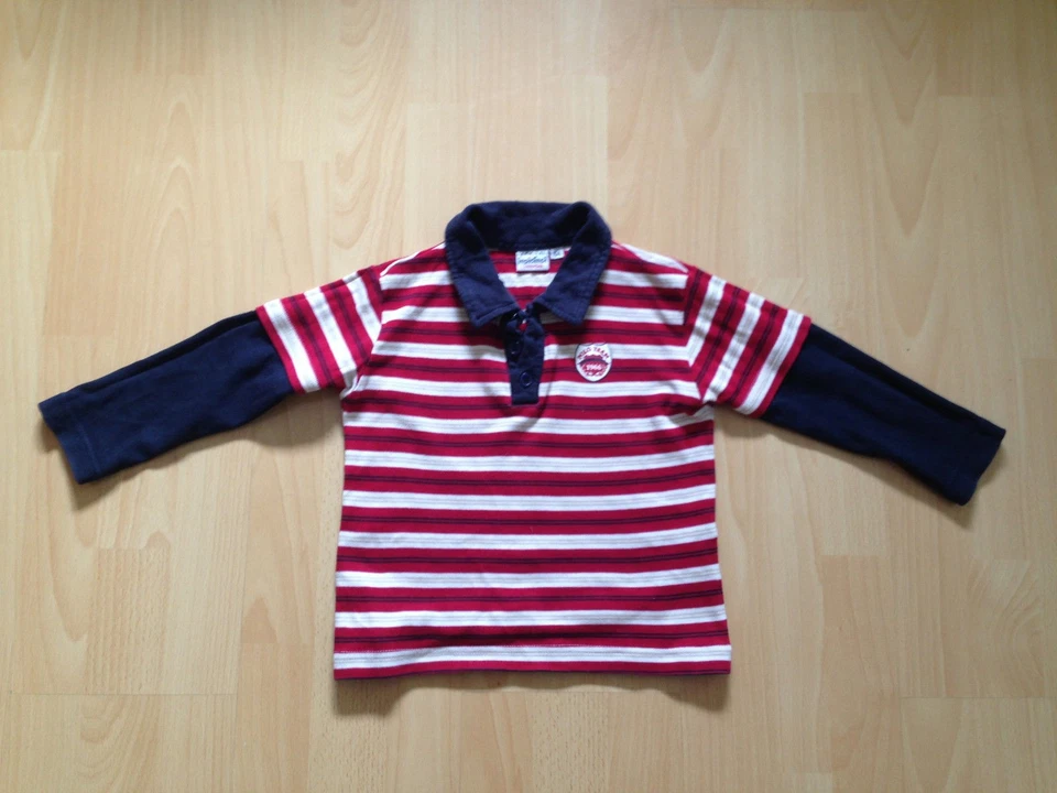 Jungen Poloshirt Gr. 104 von Impidimpi blau rot gestreift