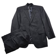 JoS A Bank Black Suit Men 42R 42 2 Piece Pants 38x30 100 Wool