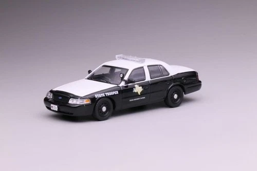 596 1:64 Black Ford CV CROWN VICTORIA Texas State Trooper Police Diecast Model - Picture 1 of 5