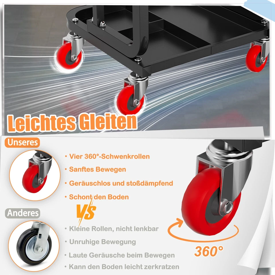 Werkstatthocker mit Rollen Quadratisch Rollhocker - Bild 3 von 4