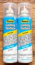 Qty. 2 - Homax Popcorn Ceiling Texture 14 oz White Water-Based New Free Shipping