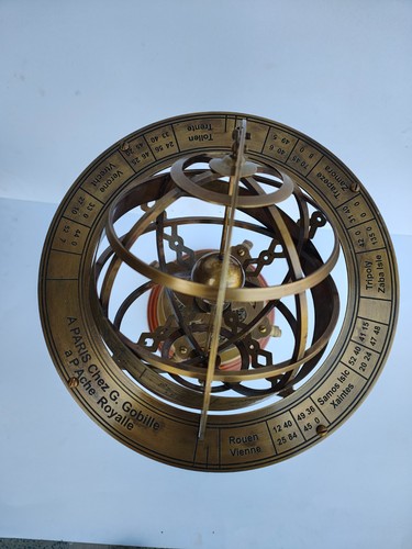 Armillarkugel Vintage 18" massiv Messing Maritim Astrolabium Globus Maritim Dekor - Bild 5 von 8