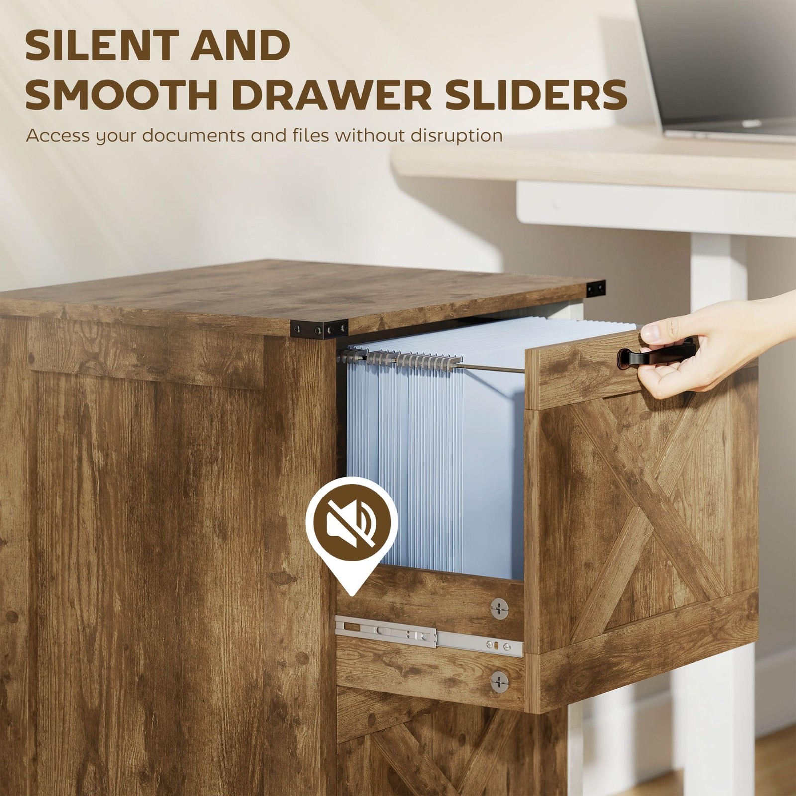 2 Drawer Vertical File Cabinet with Silent Slides Rustic Farmhouse Filing Barn
