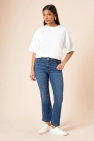 Dorothy Perkins Womens Wide-Leg Jeans Blue Bootcut Slim Fit Comfort