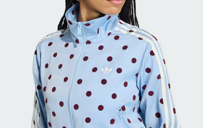 adidas Women's Originals Modern SATIN POLKA DOTS TT Track Top Blue