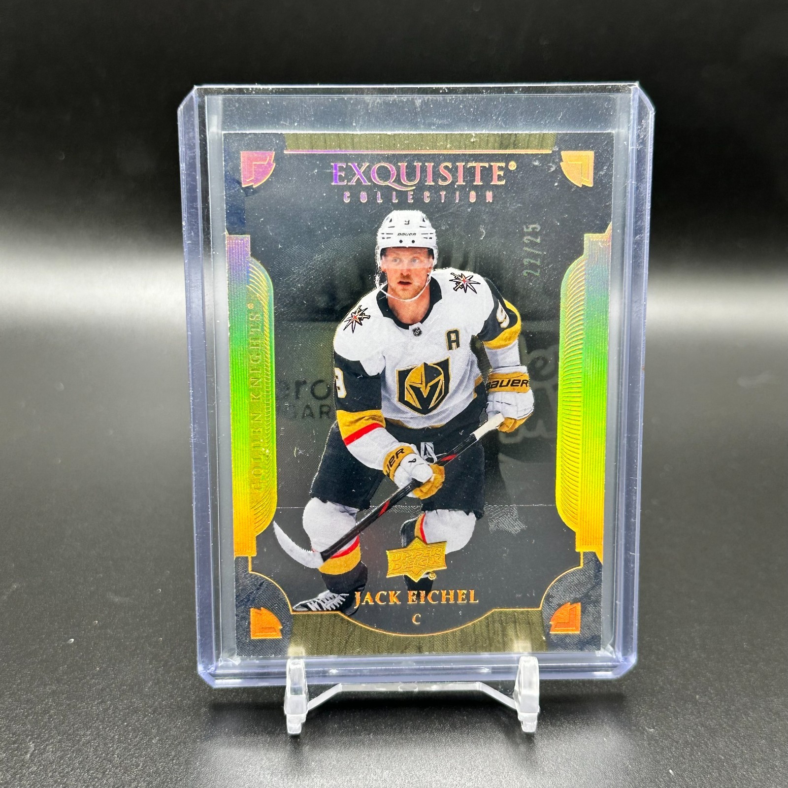 2025-26 Upper Deck Black Diamond Jack Eichel Exquisite Gold Spectrum /25