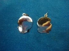 VINTAGE SOLID STERLING BOY & GIRL HEAD CHARMS - NEW/UNUSED - ELCO STERLING -NICE