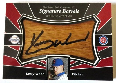 2004 UPPER DECK SWEET SPOT BAT BARRELS AUTOGRAPH KERRY WOOD /64 CUBS ULTRA RARE
