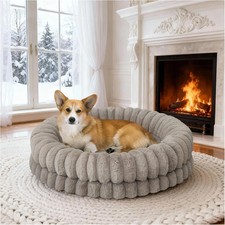 BALANCE Luxury Donut Dog Bed  Orthopedic Calming Round Bed Washable 