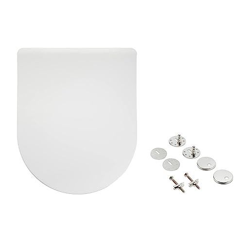 Abattant WC en urée forme D lunette de toilette mate blanche 43x36