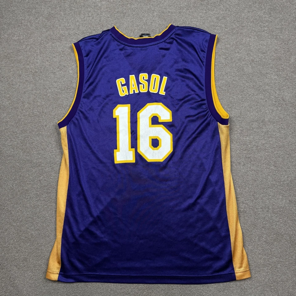 Camiseta LA Lakers Adultos Talla L Púrpura NBA Baloncesto Pau Gasol 16 Adidas Unisex Foto 2 de 4