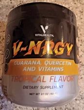 Vital Health V-NRGY Natural Energy Vitamin Drink Mix, Tropical Flavor 3.1 oz