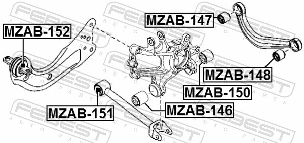 Fits FEBEST MZAB-150 REAR TRUNNION SILENT BLOCK MAZDA CX-5 KE 2011-20 ⭐UK Stock⭐