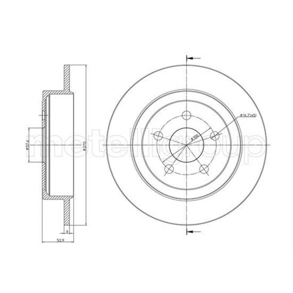 Metelli 2X Bremsscheibe Hinten Ø270 Mm Voll FüR Chrysler PT Cruiser Pt_ 2.0 2.2-image
