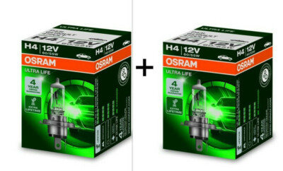 2x H4 Ultra Life OSRAM 60/55W 12V 64193ULT headlight lamp halogen auto Germany