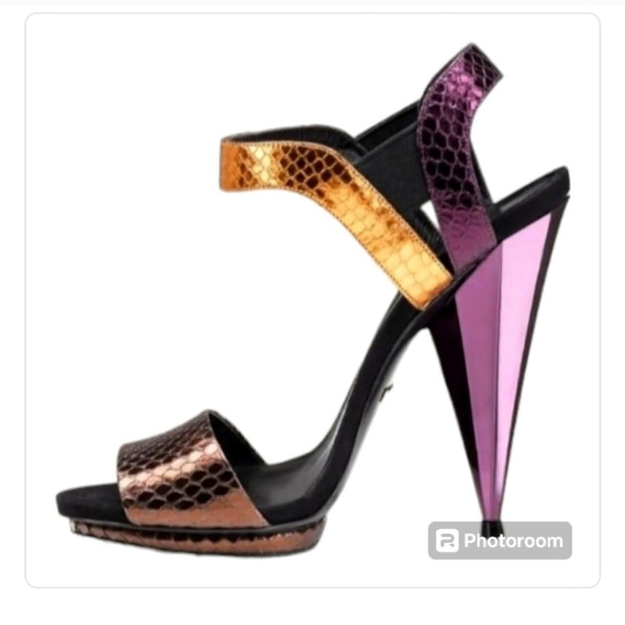 Authentic Gucci Python-Print Runway Sandals – Siz… - image 1