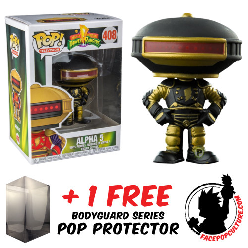 Funko Pop Power Rangers Alpha 5 Black And Gold #408 Exclusive + Pop Protector
