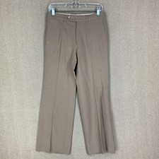 Vintage Yves Saint Laurent Pants 28x29 Wool Gabardine Brown Flared Trouser