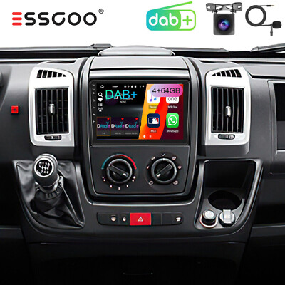 DAB+ 4+64GB Android 14 Autoradio Carplay GPS NAVI Für Fiat Ducato Citroen Jumper