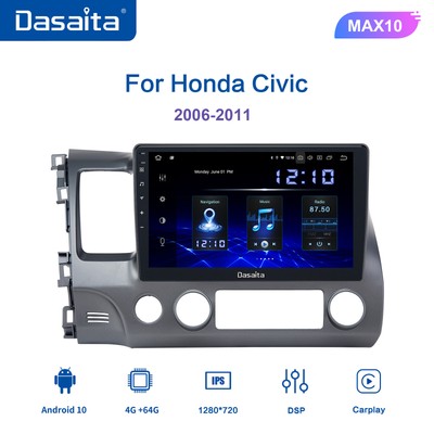 Dasaita 10.2u0027u0027 Android 10 Car Radio for Honda Civic 2006-11 Stereo GPS Navi  WiFi  eBay