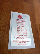 Classic Mini Cooper S Mk1 ST Works Fire Extinguisher Decal Sticker Rally 1275 GT
