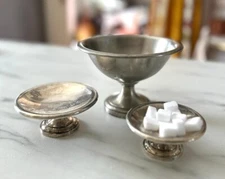 3 Antique French Absinthe Sugar Servers ONE RARE LARGE