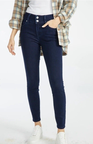 JustFab Skinny Jeans 29 Dark Wash Booty Lifter Flattering Stretchy Casual Trendy - 第 1/3 張圖片