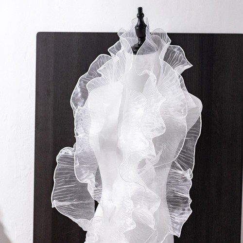 3 Yards Ruffles Pleated Trim Mesh Edging Organza Tulle Fabric Craft Sewing Shiny - Picture 11 of 34
