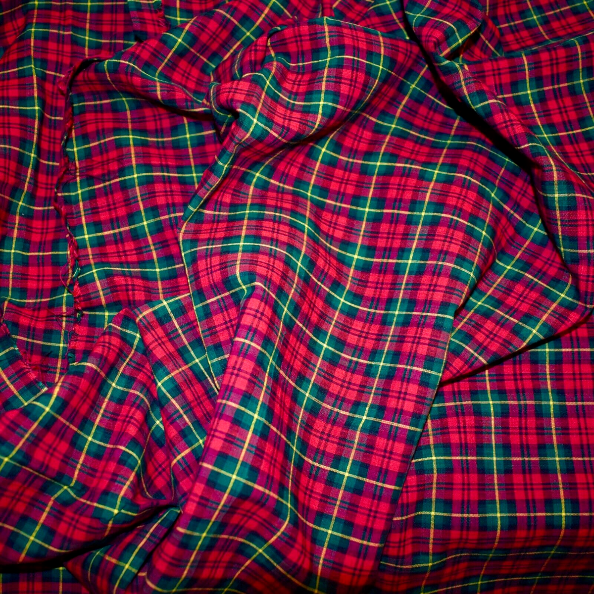 8574 Cotton Woven Madras Check Plaid Patchwork Waist Designer Vintage Vintage Madras - Etsy main image 3