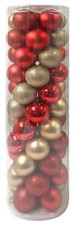 55 Palle a sfera palline cm 6 per decorazione albero di natale rossa e oro  addo