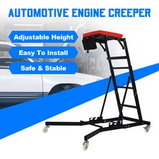 Foldable Engine Topside Creeper Adjustable Height Movable Ladder With 4 Wheels