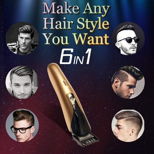 NIKAI 6 in 1 Mens Trimmer Kit Groomer Multi Use Cordless Rechargeable Shaver - Picture 7 of 8
