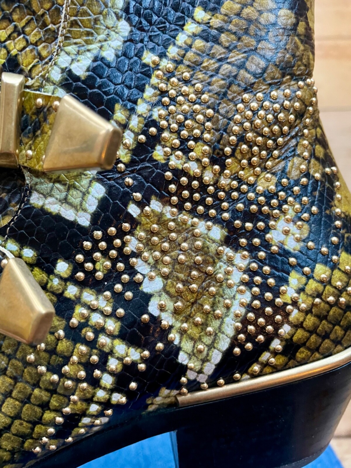 Chloe Susanna studded boots, python-effect leathe… - image 4