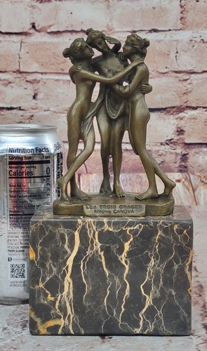 3 Graces Greek Mythology Bronze Figurine Hot Cast Erotic Artwork Signed Figure - Picture 2 of 10