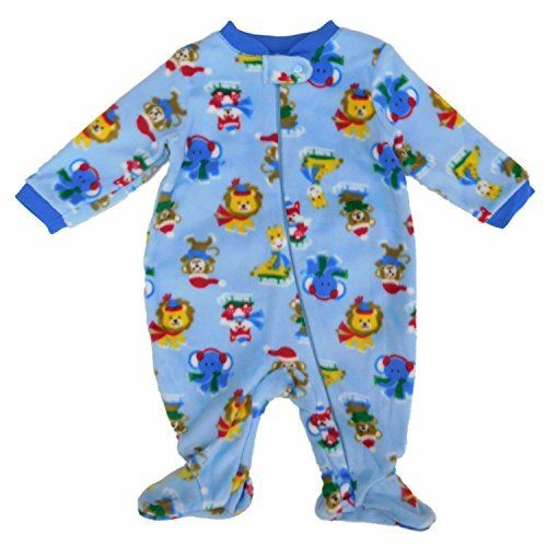 Infants Baby Ice Skating Animals Winter Fleece Footed Pajama Sleeper 0-3m NEW - 第 1/1 張圖片