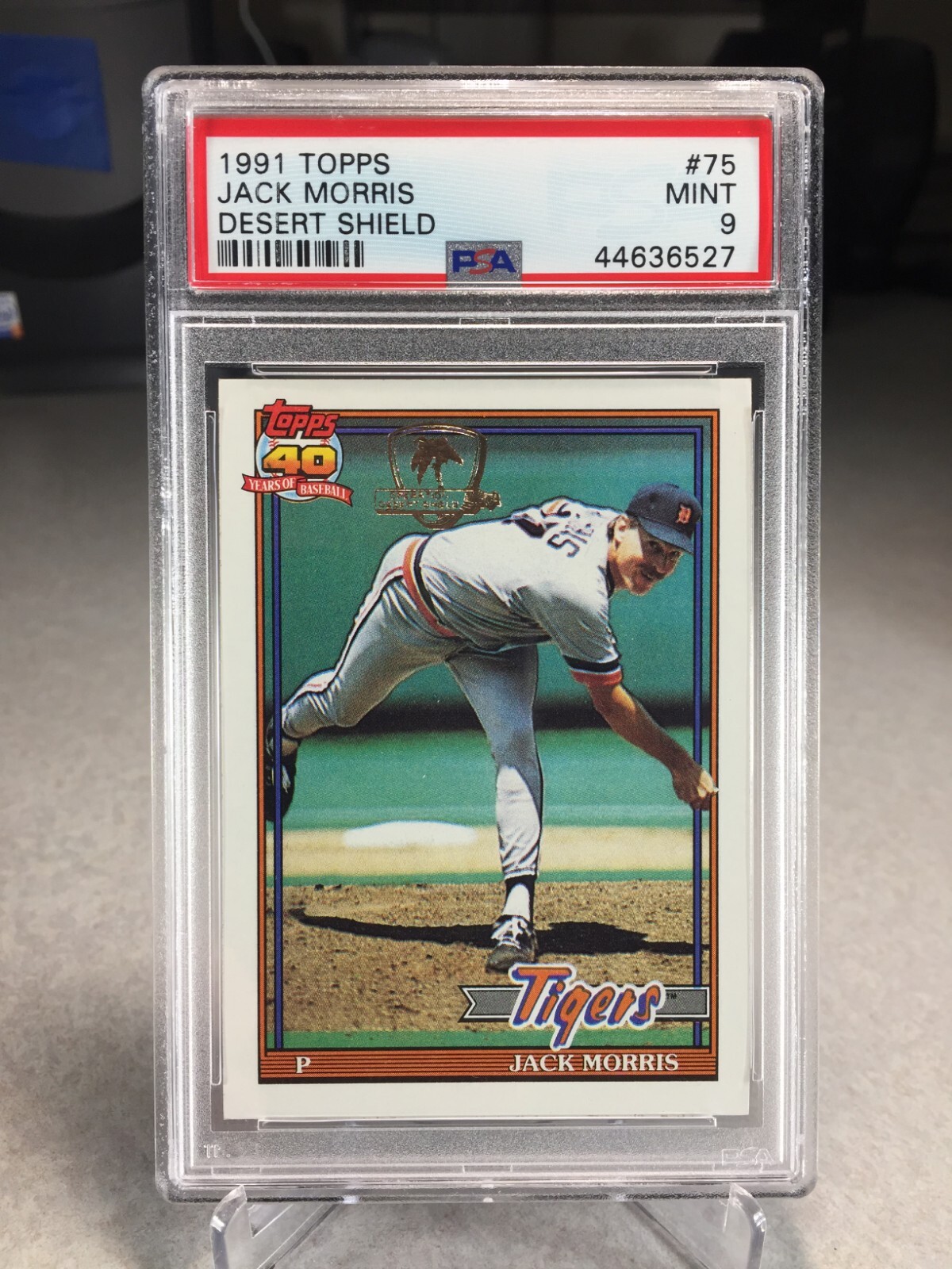 1991 Topps Desert Shield Jack Morris #75 - PSA 9 - Detroit Tigers