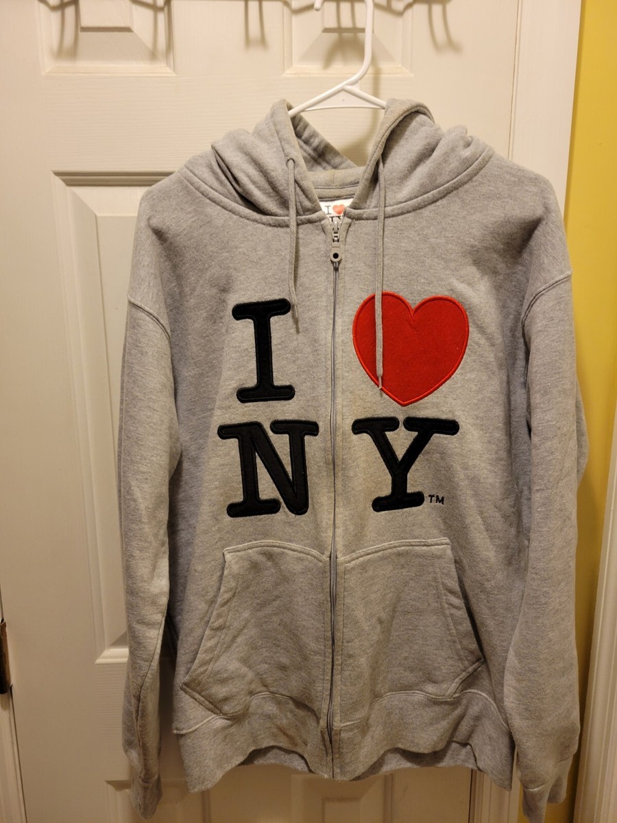 I Love New York Zip Up Hoodie Size Large Officially Licensed Product | eBay