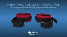 TIDI Posey Twice-As-Tough Red Locking Ankle Cuffs (1 Pair) No Lock  2791