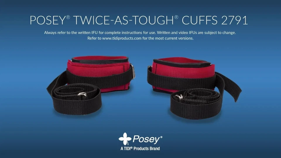 TIDI Posey Twice-As-Tough Red Non-Locking Ankle Cuffs (1 Pair) No Lock 2791