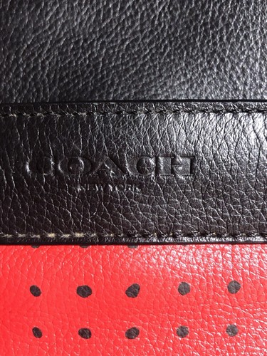 Coach Charles Red Black Bandana Print Leather Sport Calf Crossbody Bag - Picture 5 of 5