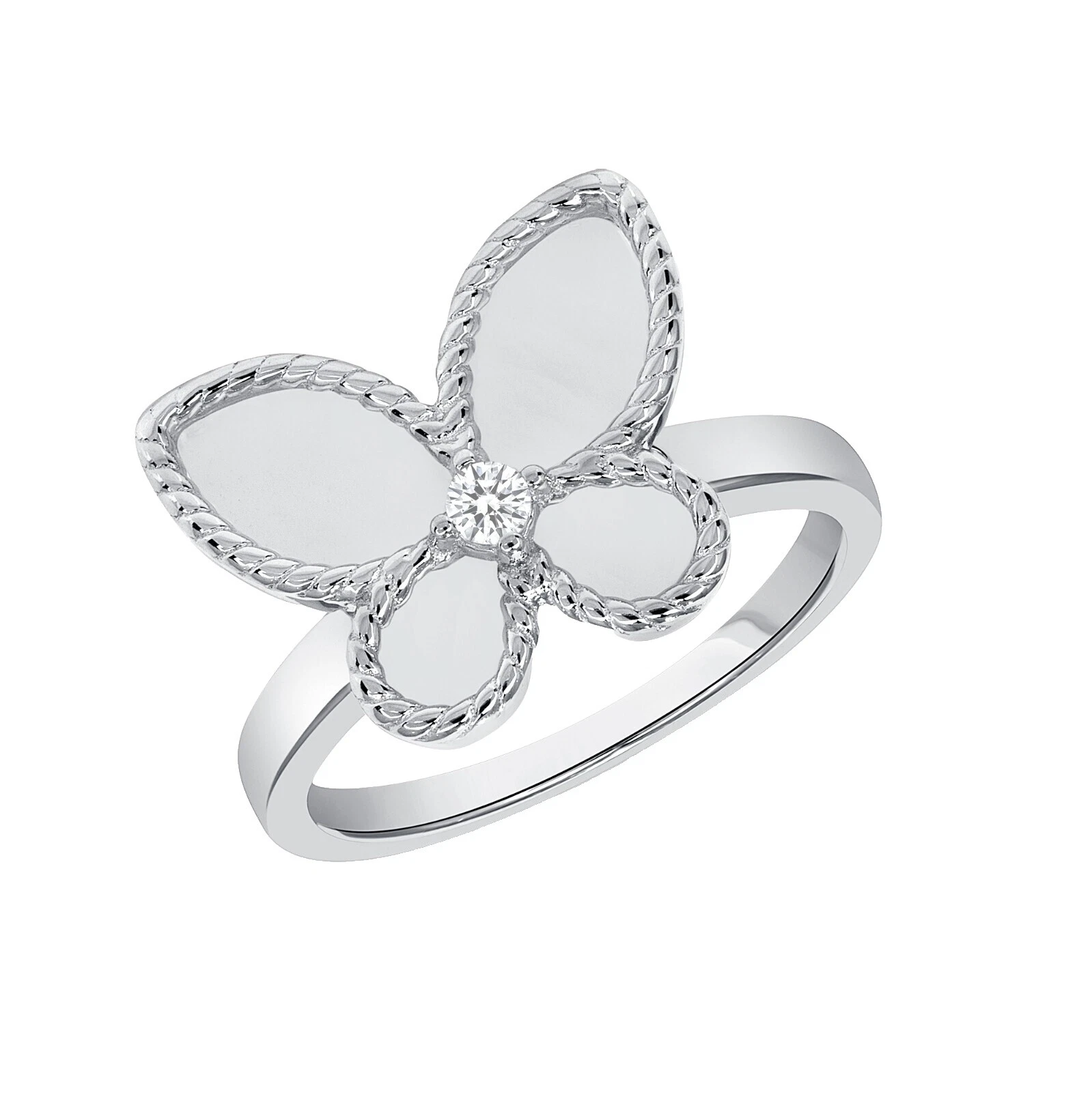 Rhodium Plated Band Animals & Insects Fashion Rings